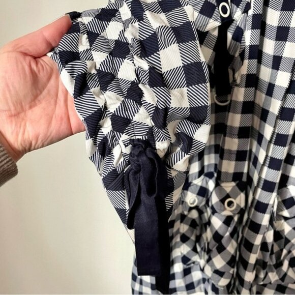 Jonathan Simkhai Gingham Twill Utility Jacket in Checkered Midnight - Picture 9 of 12